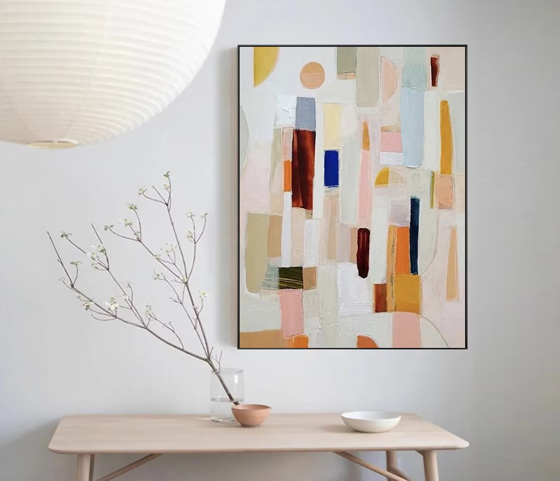 Neutral color abstract paintin - Abstract Oil Painting avaliação e preço