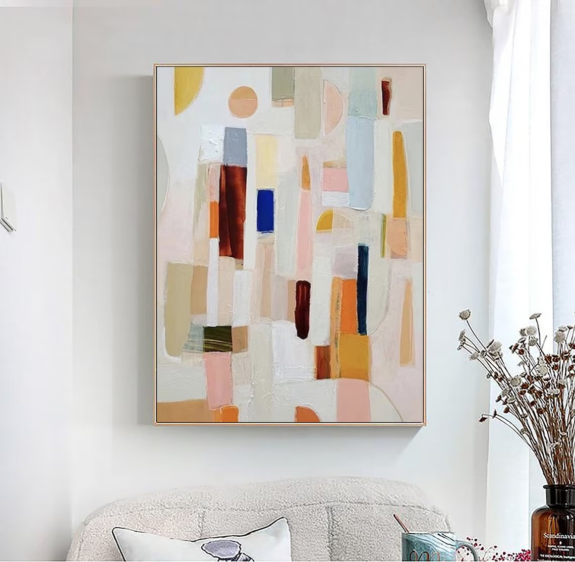 Neutral color abstract paintin - Abstract Oil Painting avaliação e preço